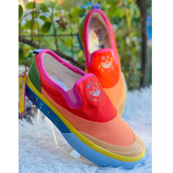 Adidas Nizza Love Unites Rainbow Slip On Shoes - Picture 4 of 12